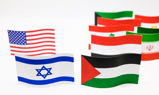 Flaggen Israel Palestina